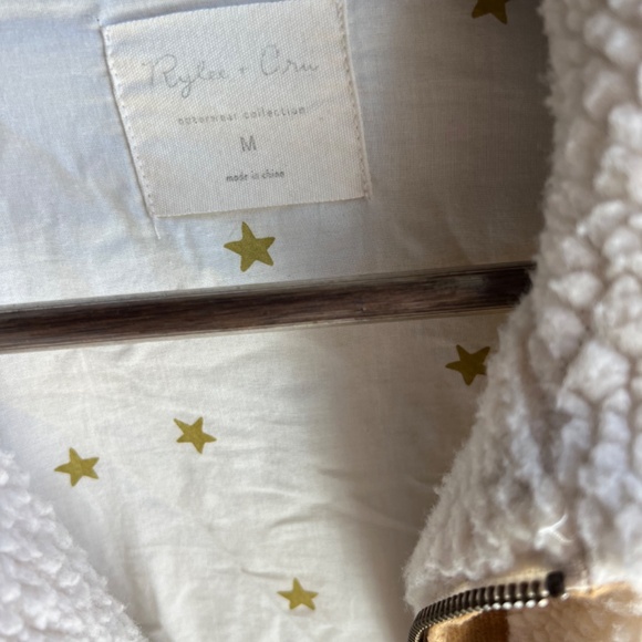 Rylee + Cru Sherpa Bomber Jacket with Corduroy Detail Size M - Picture 7 of 8